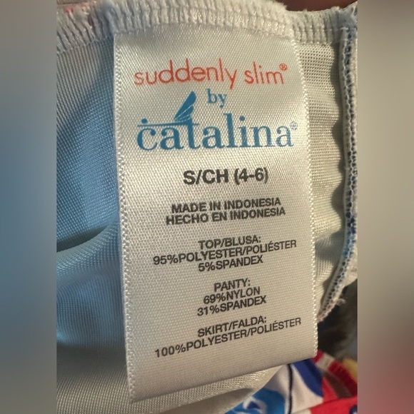 Catalina Swimsuit Women’s Small Floral Skirt Dress Halter Suddenly Slim Beach - Picture 9 of 10